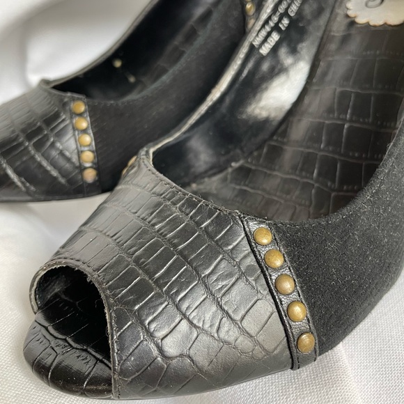 Naughty Monkey Open Toe Black Heels, BNWB SZ 8 - Picture 3 of 9